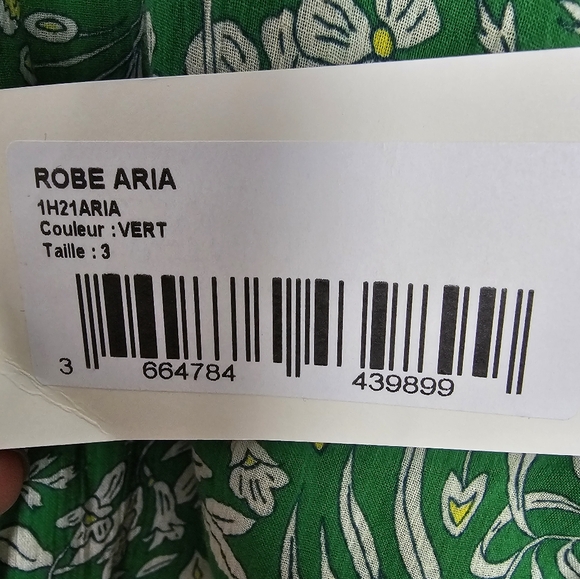 Ba&sh Aria Green Floral Midi Cutout Dress Size 3 US Large New With Tags - Picture 8 of 12